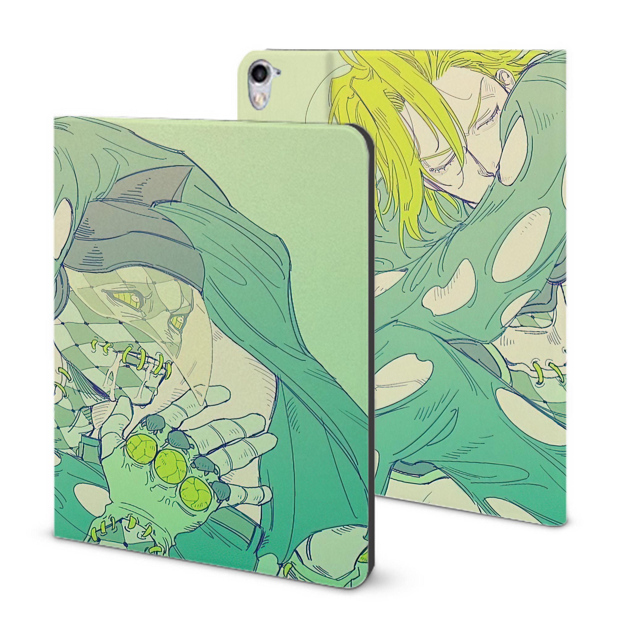 （画像用） ジョジョの奇妙な冒険 JoJo's Bizarre Adventure IPad ケース ブック型 PUレザー TPU 耐衝撃 軽量 薄型 ペン収納なし 全面保護 IPad 各モデル対応